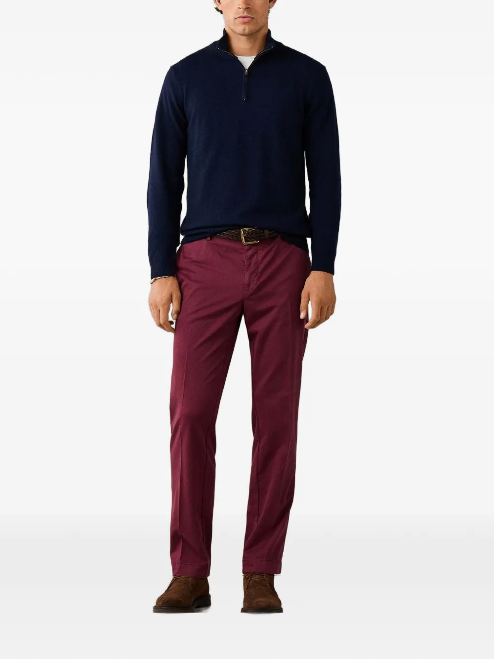 Hackett London Sweater met elleboogpatch Blauw