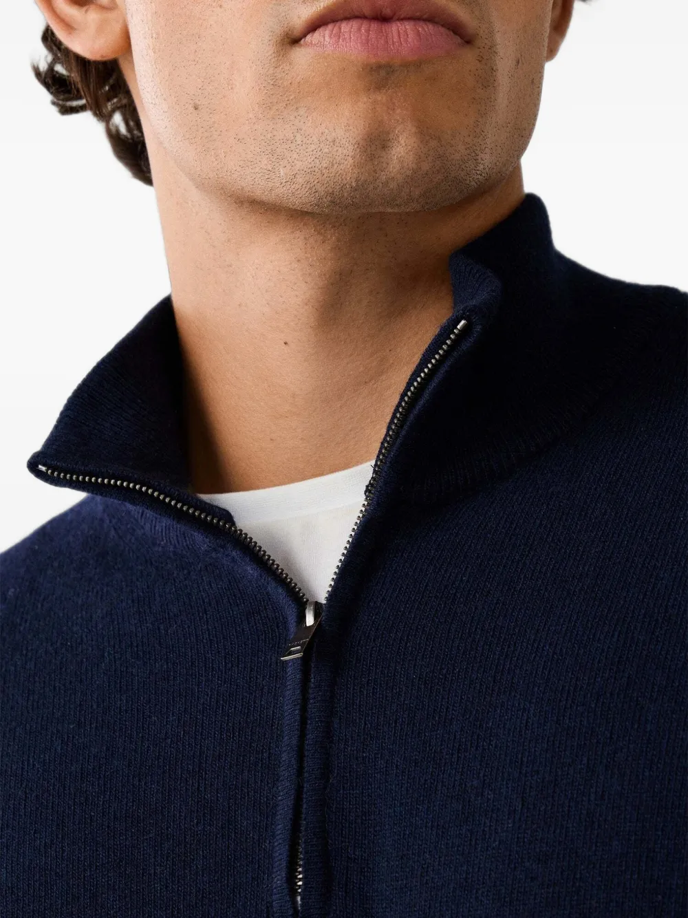 Hackett London Sweater met elleboogpatch Blauw