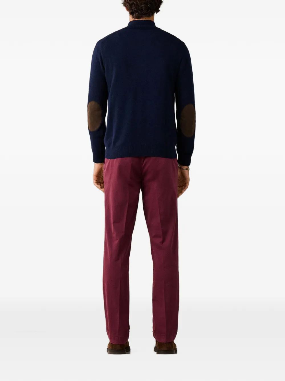 Hackett London Sweater met elleboogpatch Blauw