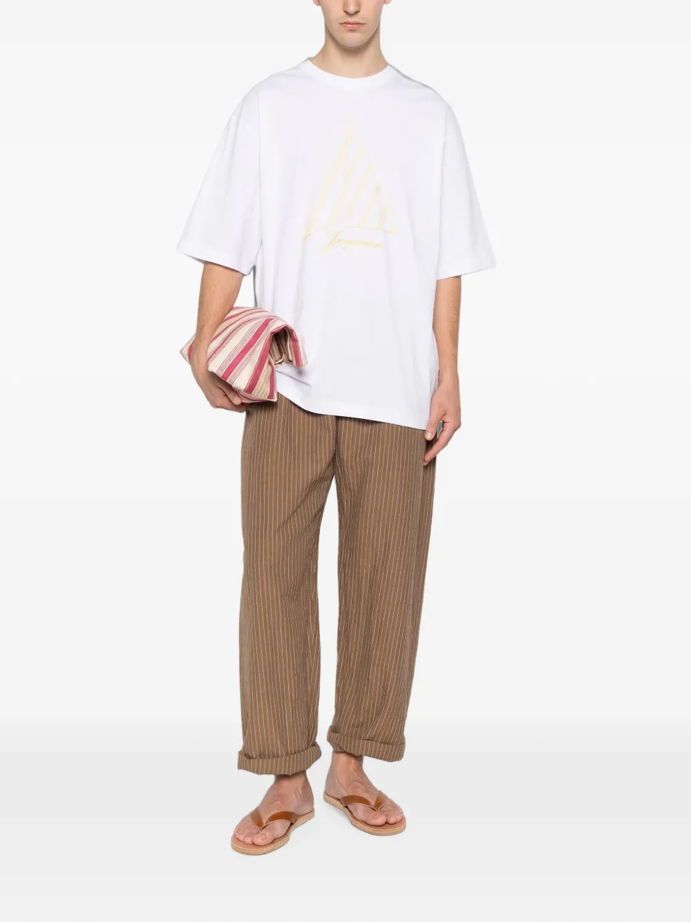Jacquemus Le Voilier embroidered T-shirt Wit