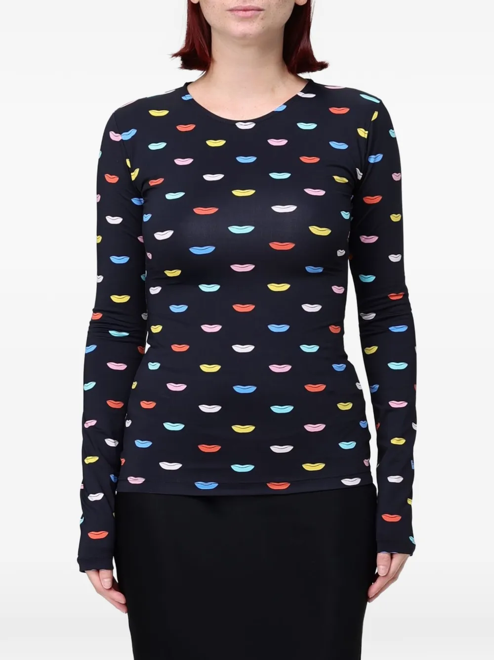 Fiorucci lips-print long-sleeved T-shirt