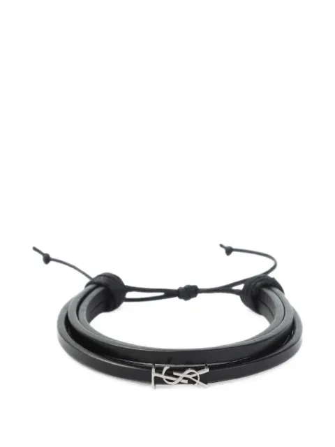 Saint Laurent Cassandre multi-strand leather bracelet