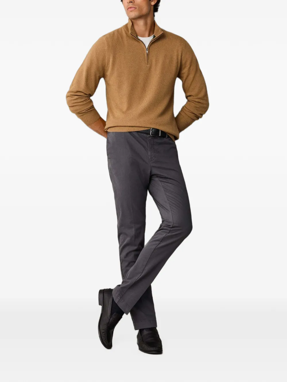 Hackett London Kensington chino met persvouw Grijs