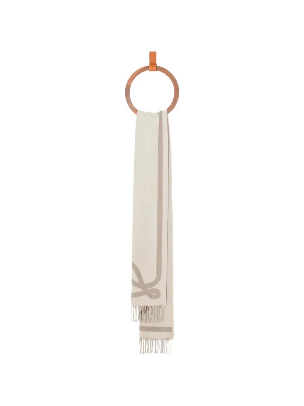 LOEWE Anagram-motif fringed scarf · One Size