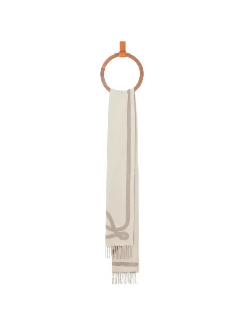 LOEWE mascada con motivo Anagram y flecos