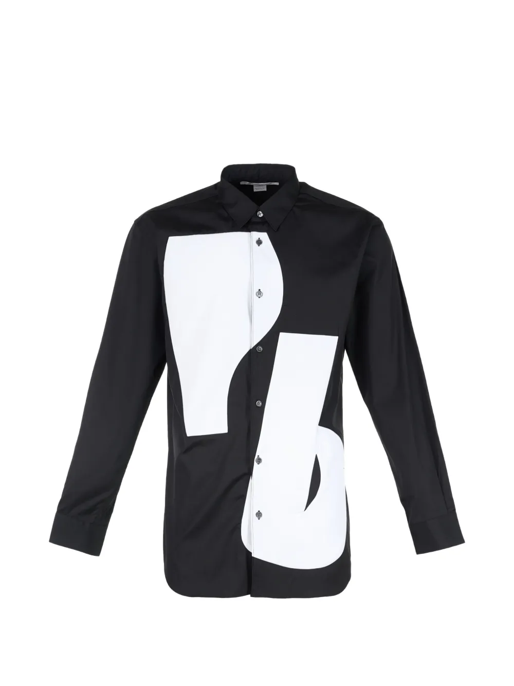 Comme Des Garçons Shirt abstract-print panelled shirt Zwart