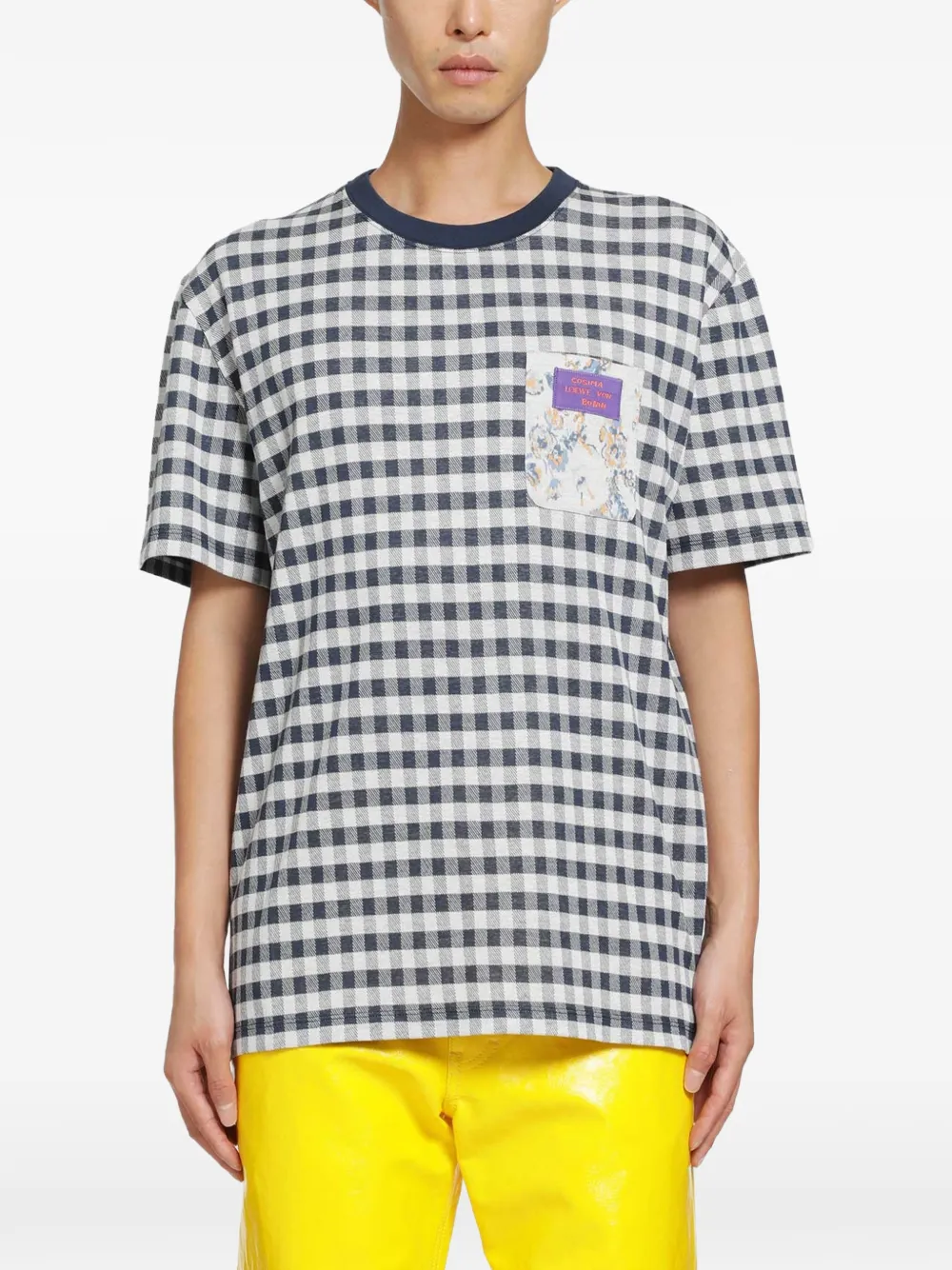 LOEWE x Cosima Von Bonin t-shirt à carreaux vichy - Bleu