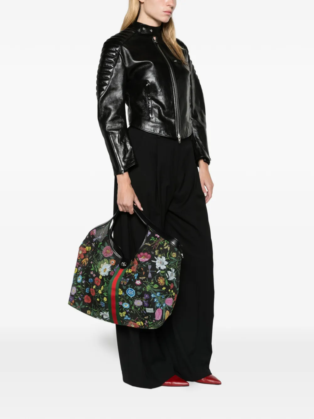 Gucci Giglio Flora large tote bag Zwart
