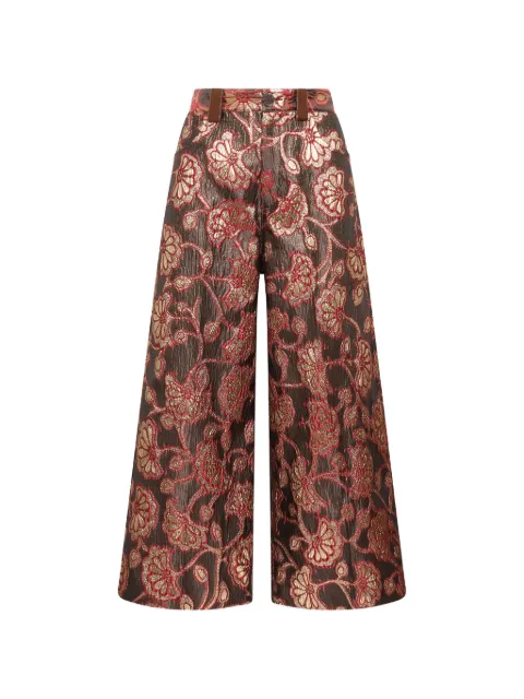 MALIPARMI Gilded Garden jacquard wide-leg trousers