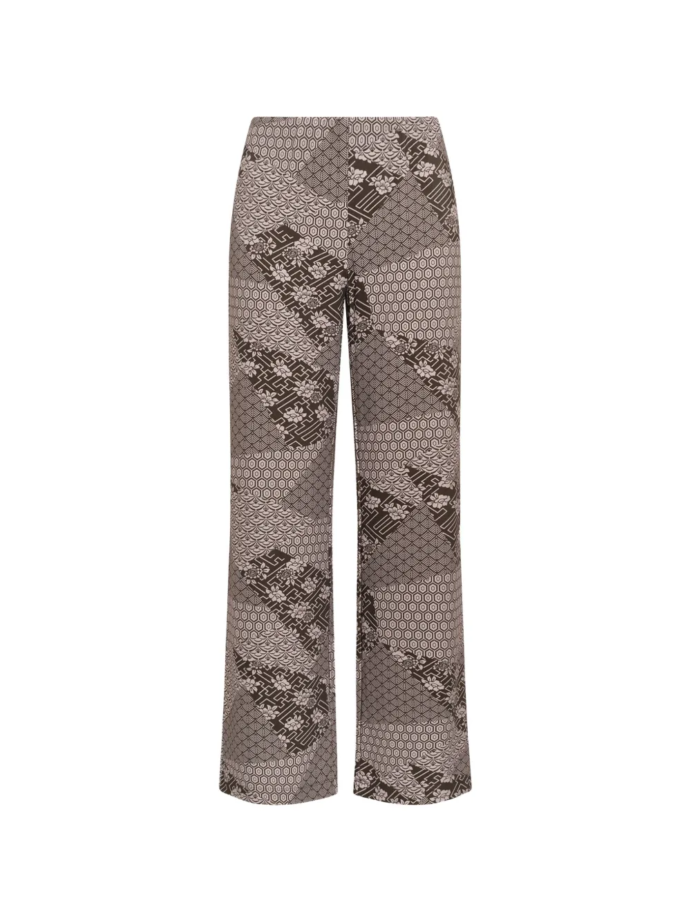 MALIPARMI Mosaic Kimono broek met patchwork-print Grijs