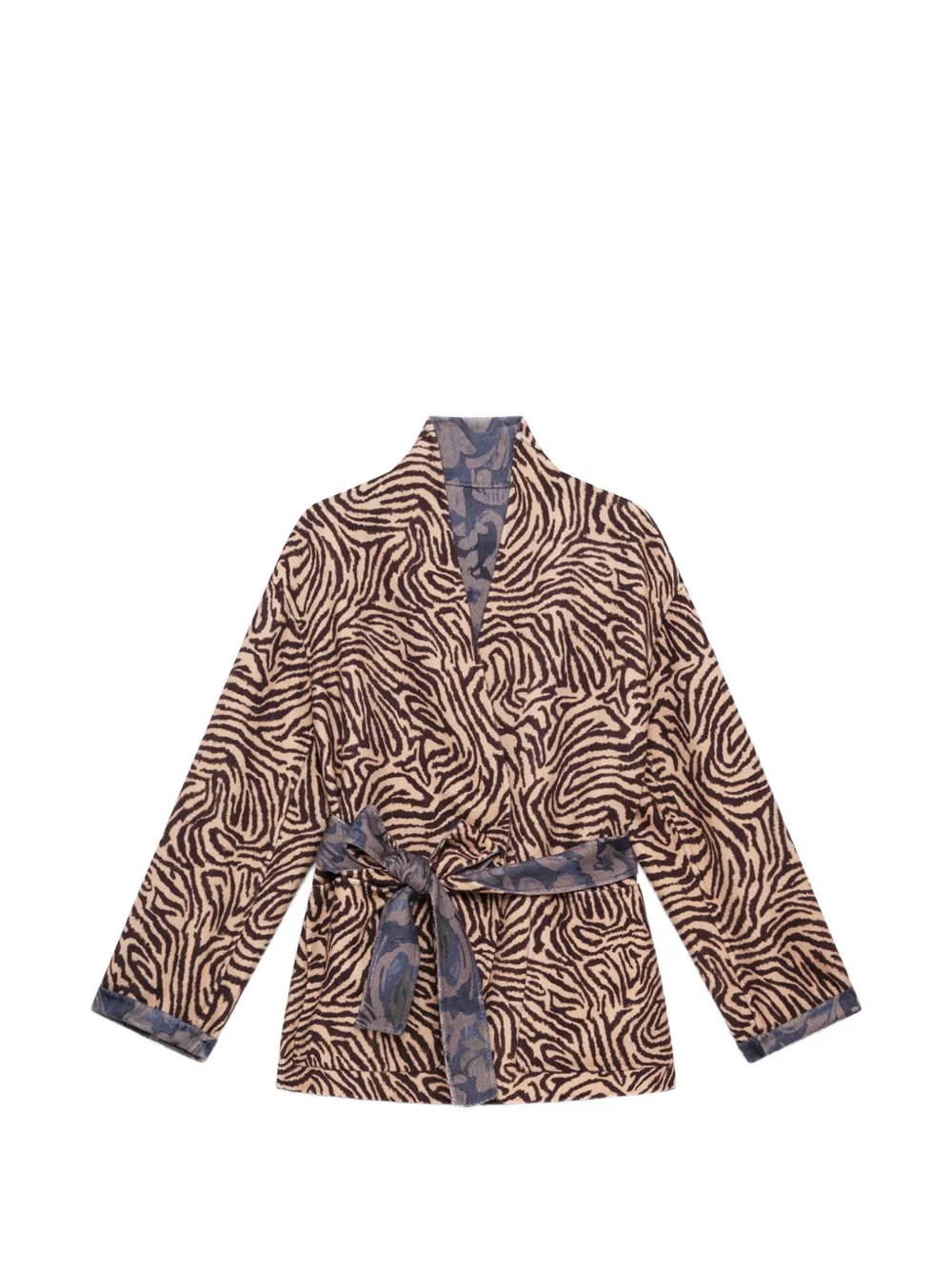 MALIPARMI Double Trouble zebra-print belted jacket