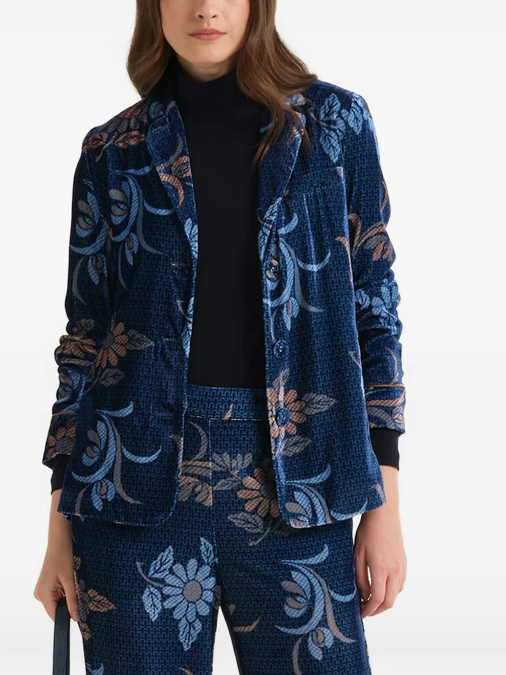 MALIPARMI floral-print long-sleeve blazer