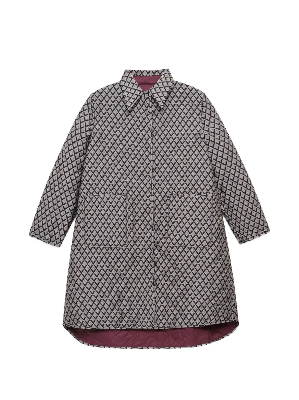 MALIPARMI reversible geometric-jacquard coat