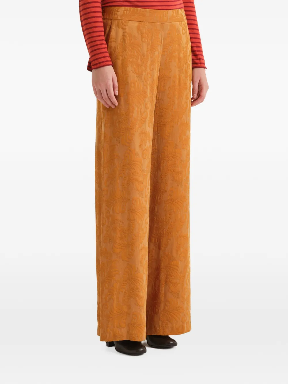 MALIPARMI Broek met damast-jacquard Oranje