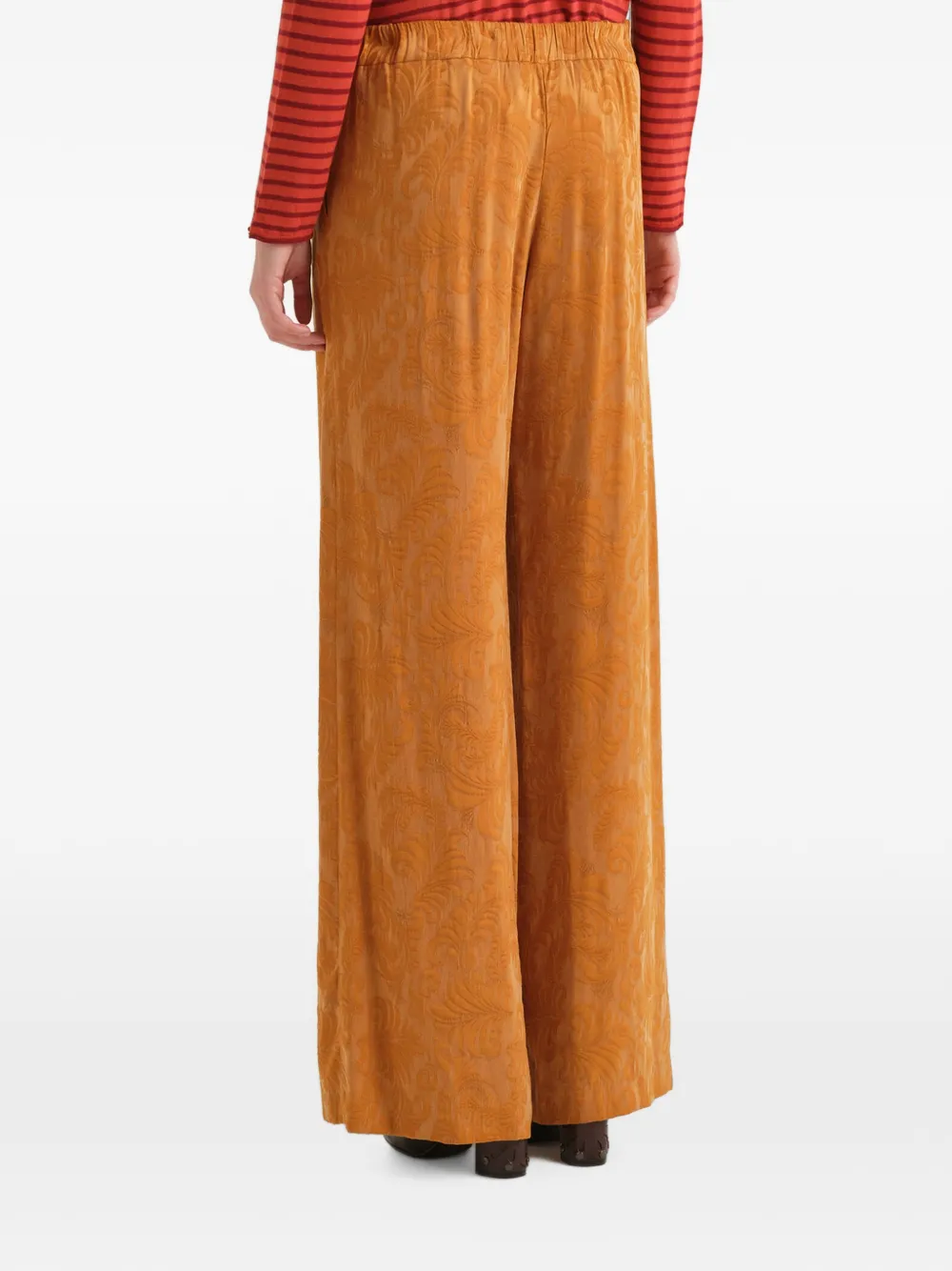 MALIPARMI Broek met damast-jacquard Oranje