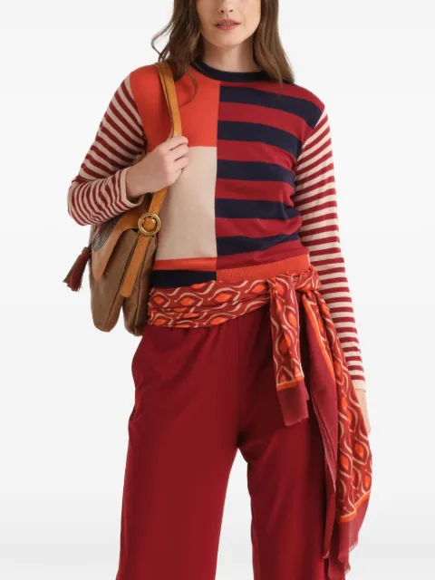 MALIPARMI Rhythm Block intarsia-knit long-sleeved T-shirt