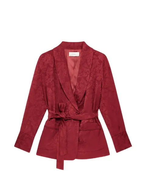 MALIPARMI damask-jacquard wrap blazer