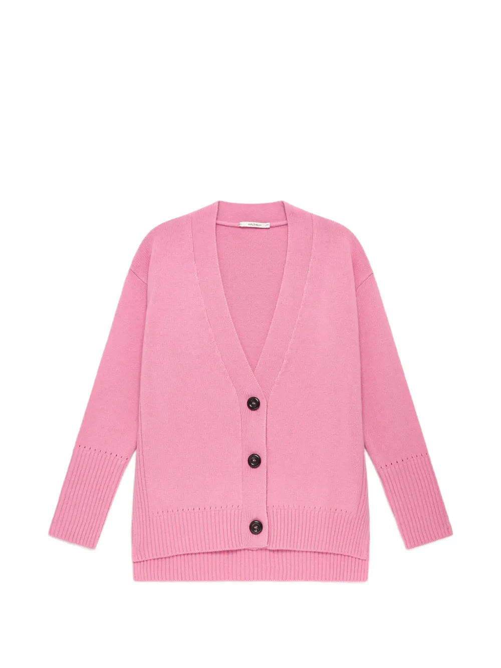 MALIPARMI ribbed-cuff V-neck cardigan Roze