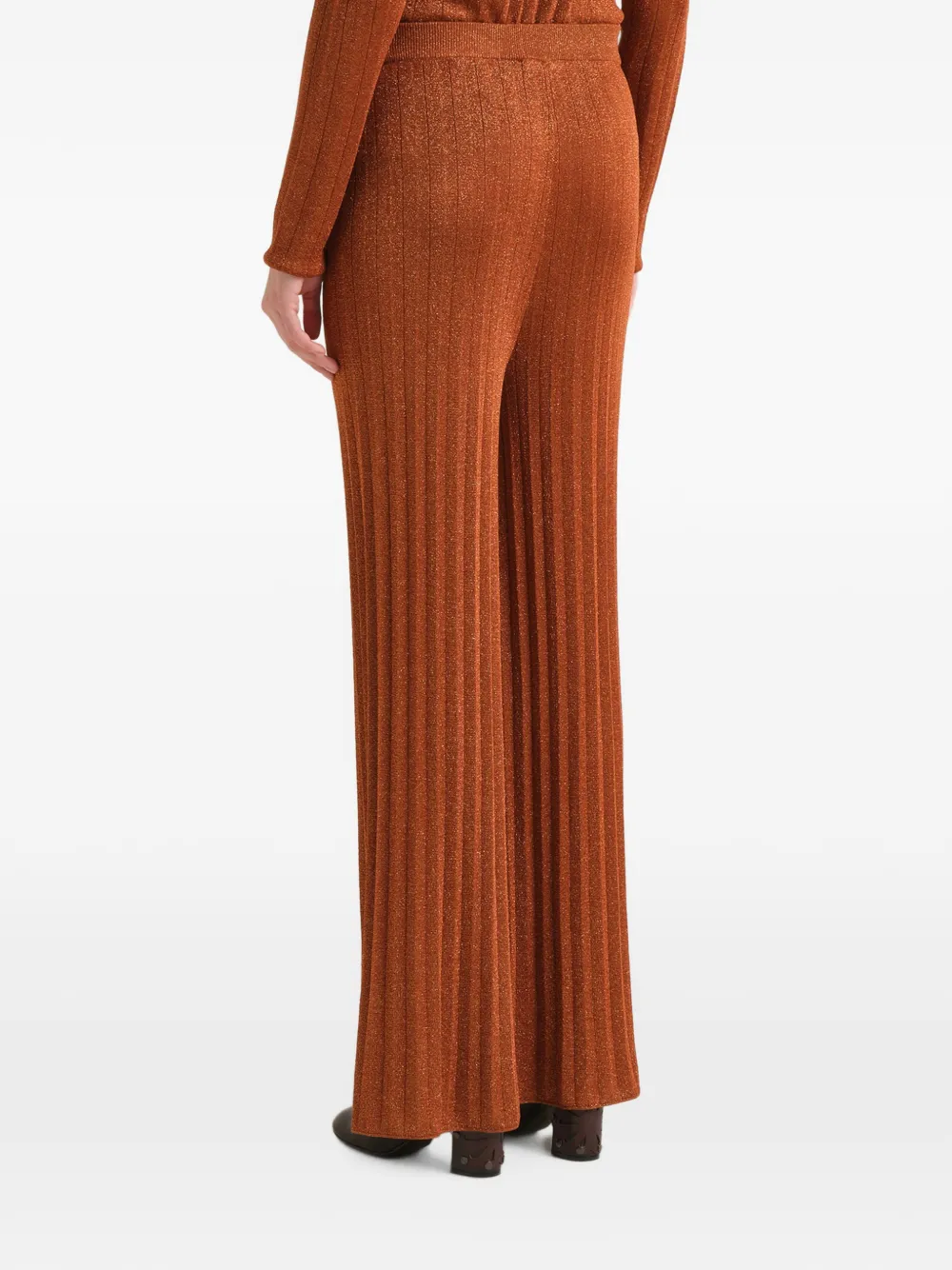 MALIPARMI Ribgebreide Lurex broek Oranje