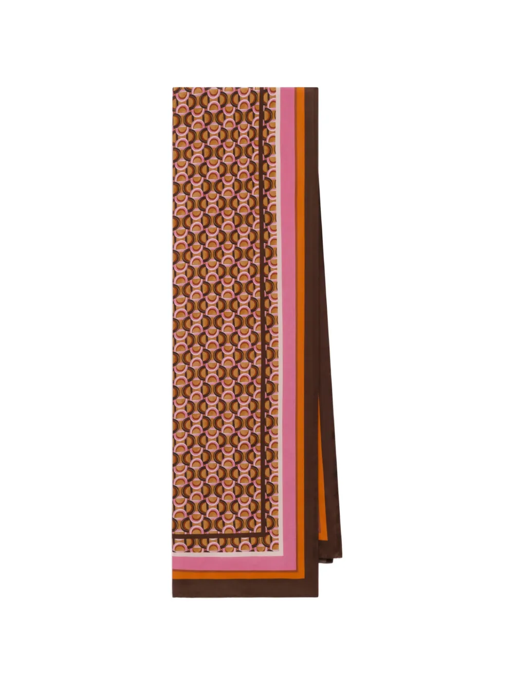 MALIPARMI Foulard in seta con stampa geometrica - Marrone