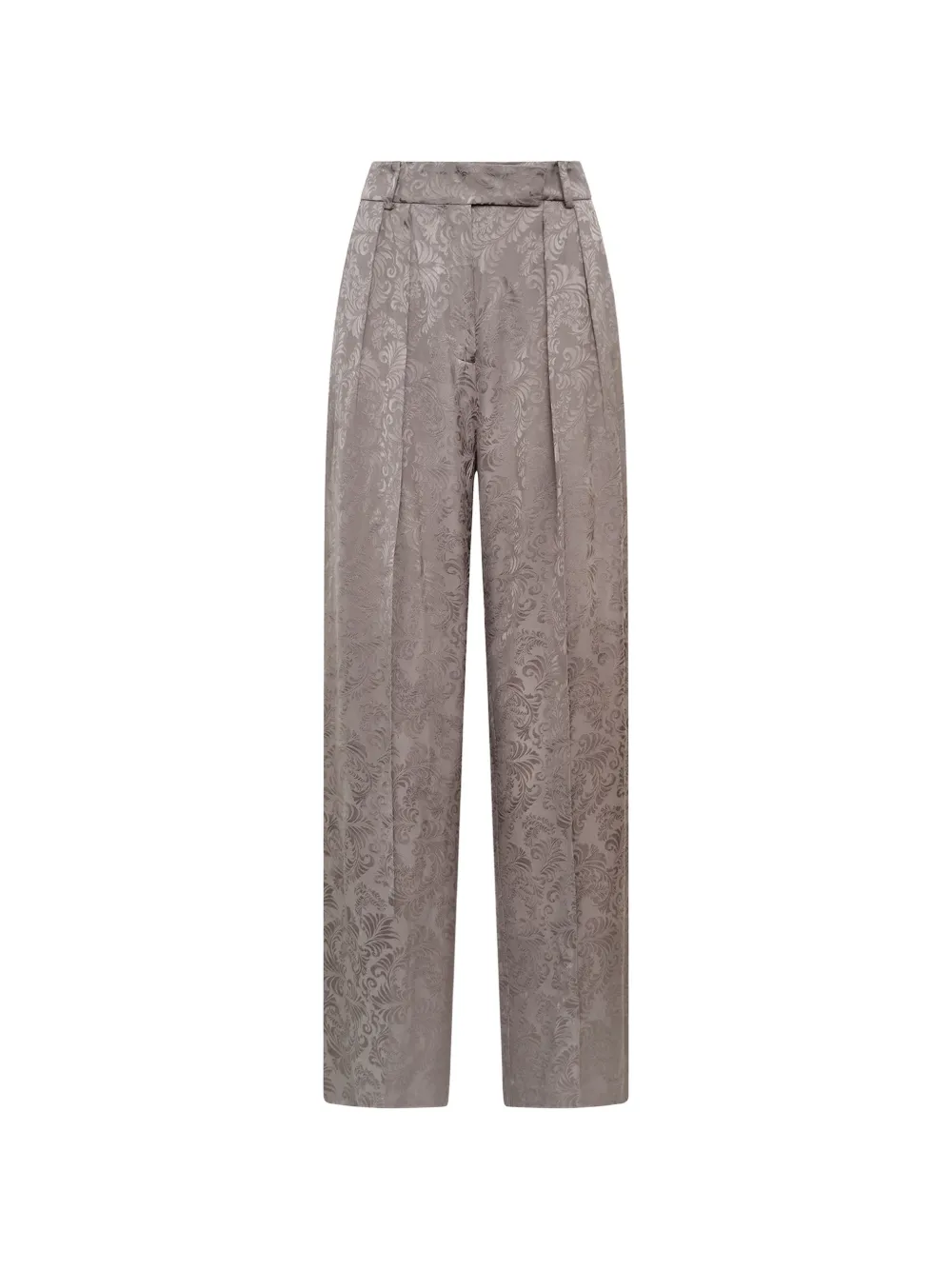 MALIPARMI Straight broek met damast-jacquard Grijs