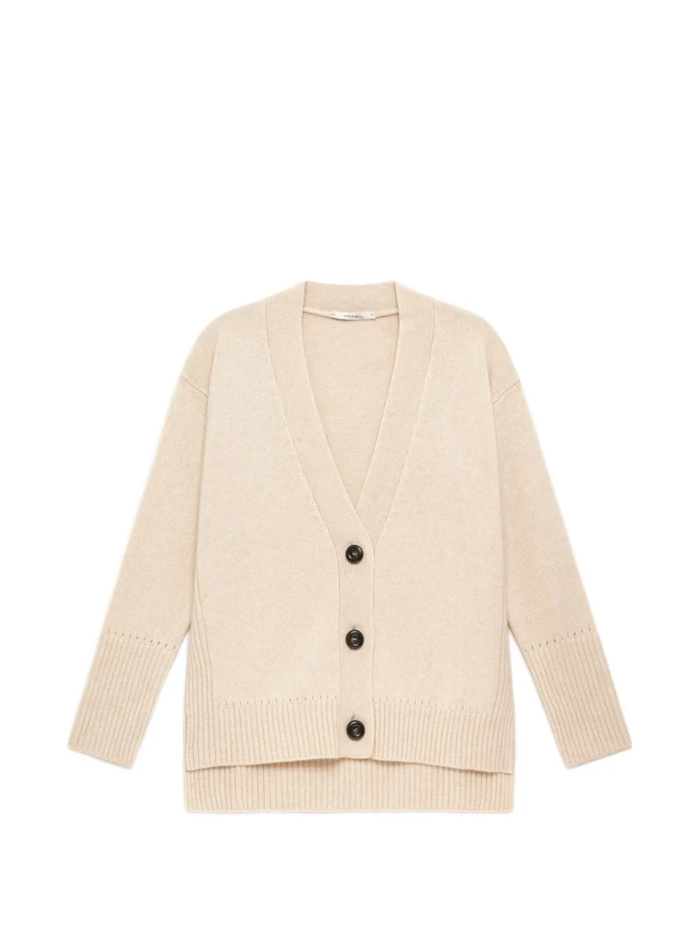 MALIPARMI ribbed-knit V-neck cardigan Beige