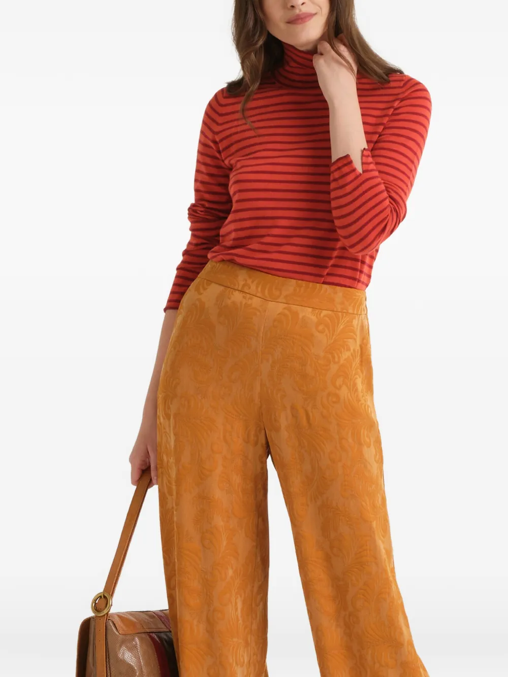 MALIPARMI Soft Touch striped roll-neck sweater
