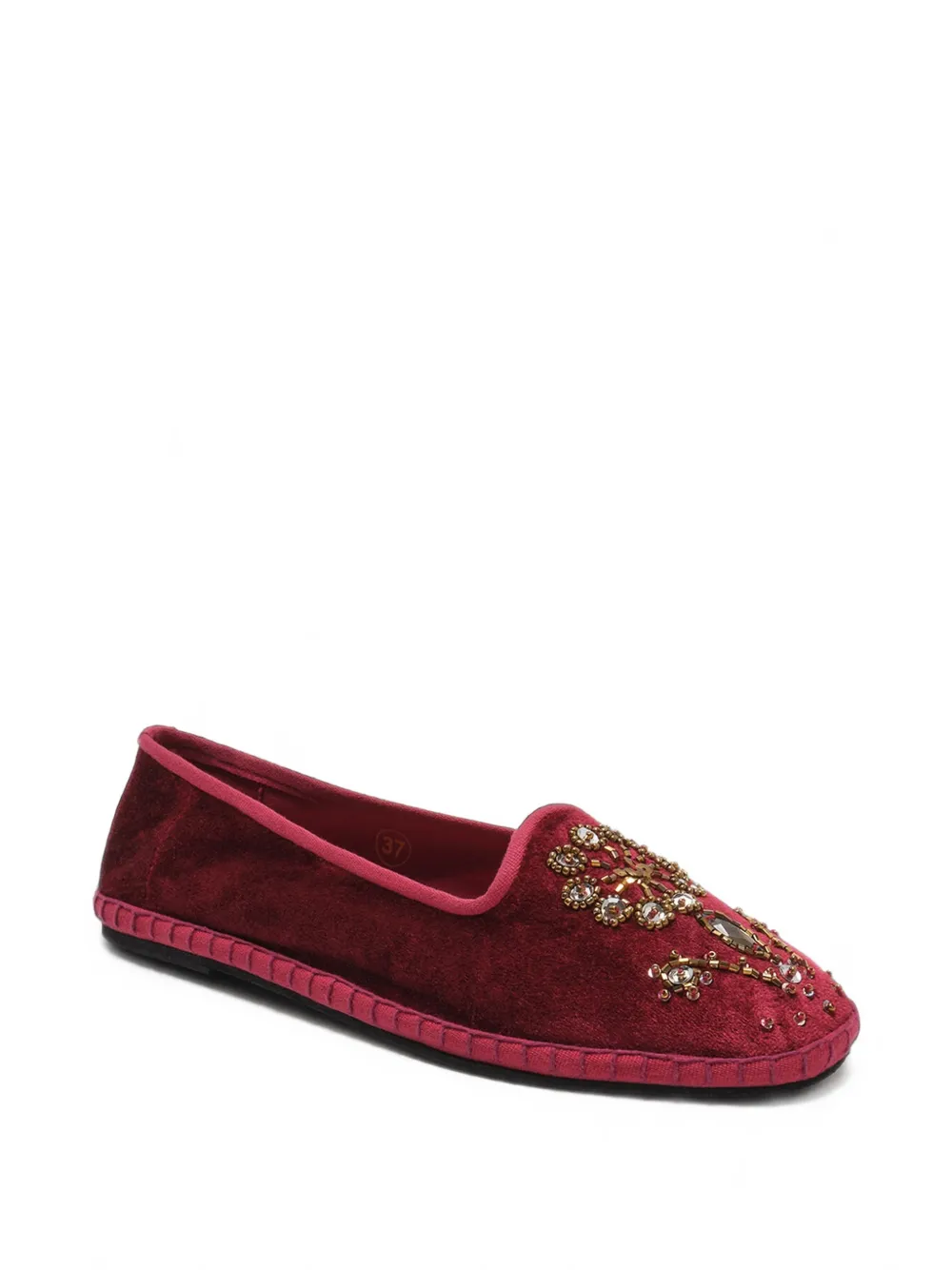 MALIPARMI Babouche Bijoux sequin-embroidered ballet flats Rood