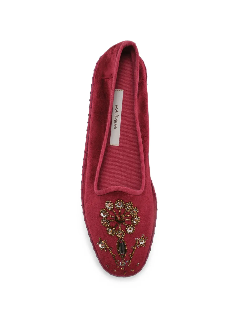MALIPARMI Babouche Bijoux sequin-embroidered ballet flats Rood
