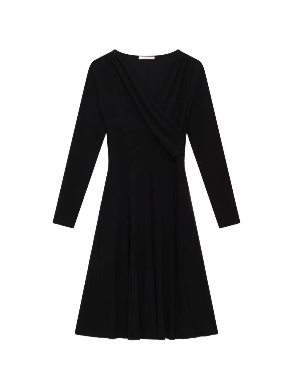 MALIPARMI draped crossover-bodice midi dress - Black