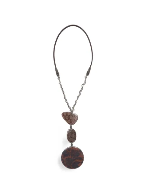 MALIPARMI patchwork-print resin necklace