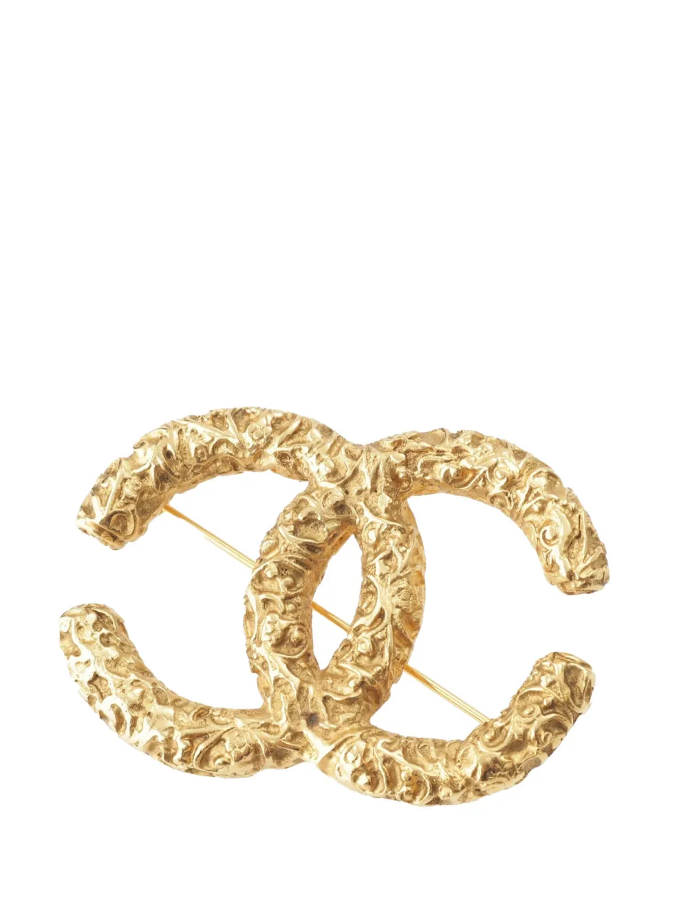 CHANEL Pre-Owned 1993 CC Gold Plated Lava Brooch costume brooch - Oro