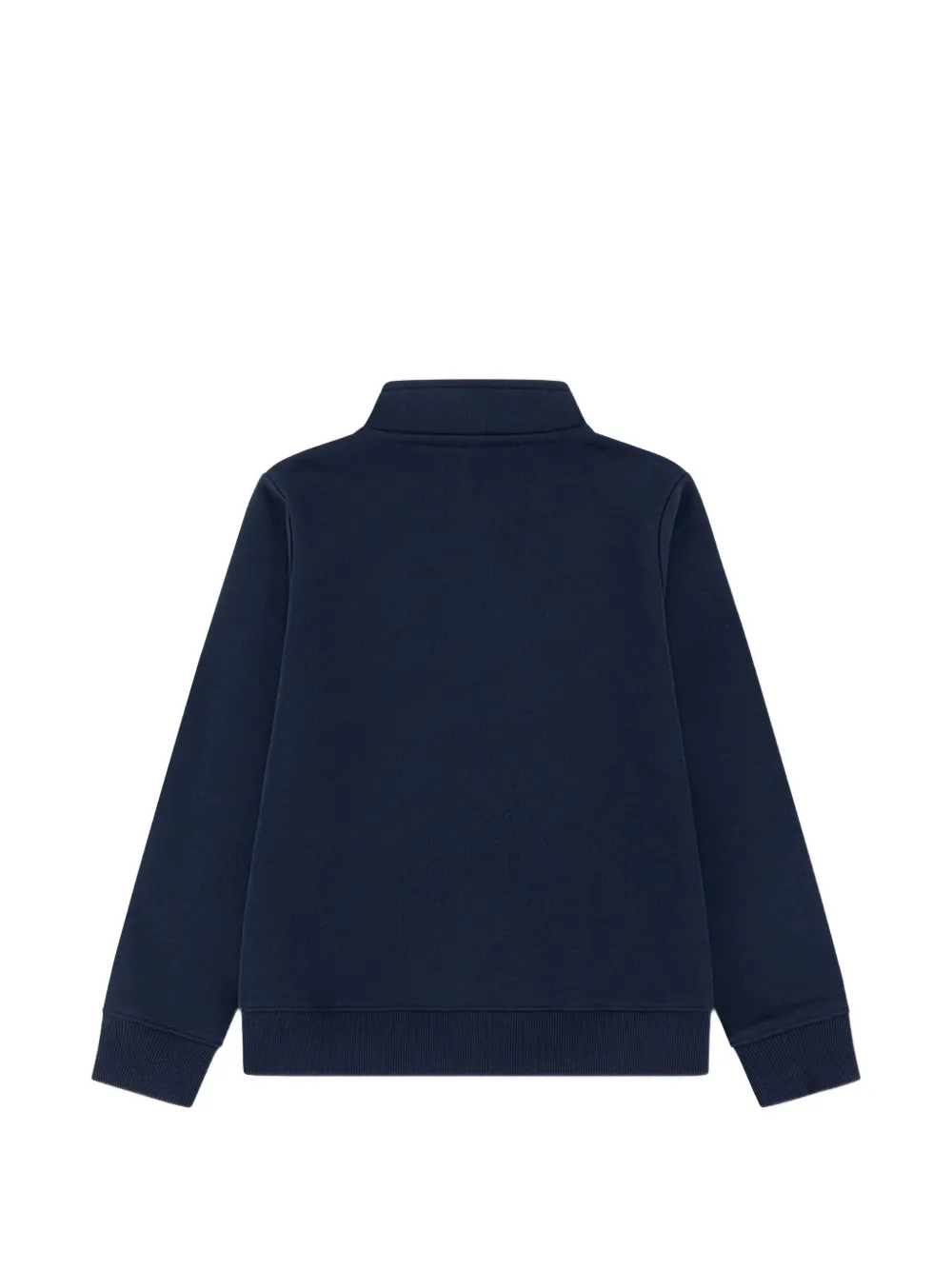 Lacoste Kids Sweater met logo-patch en kwartrits Blauw