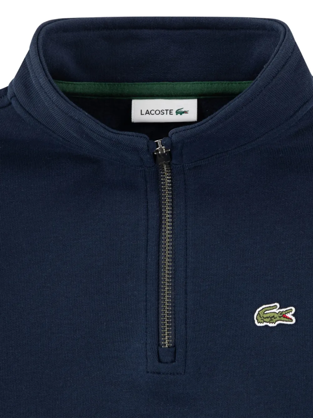 Lacoste Kids Sweater met logo-patch en kwartrits Blauw