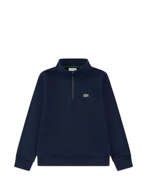 Lacoste Kids logo-patch quarter-zip sweatshirt