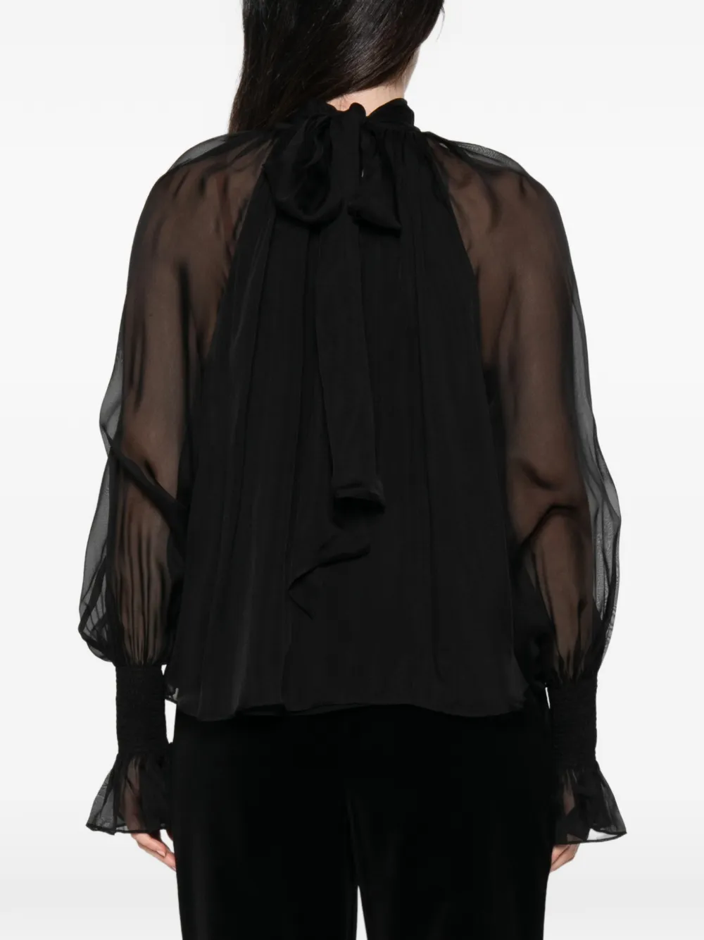 Temperley London Quintette blouse met gesmockte manchetten Zwart