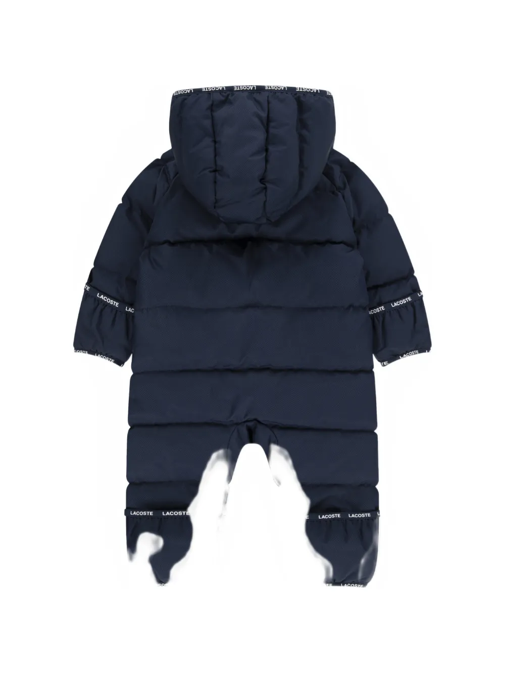 Lacoste Kids logo-tape quilted snowsuit Blauw