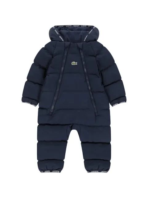 Lacoste Kids logo-tape quilted snowsuit