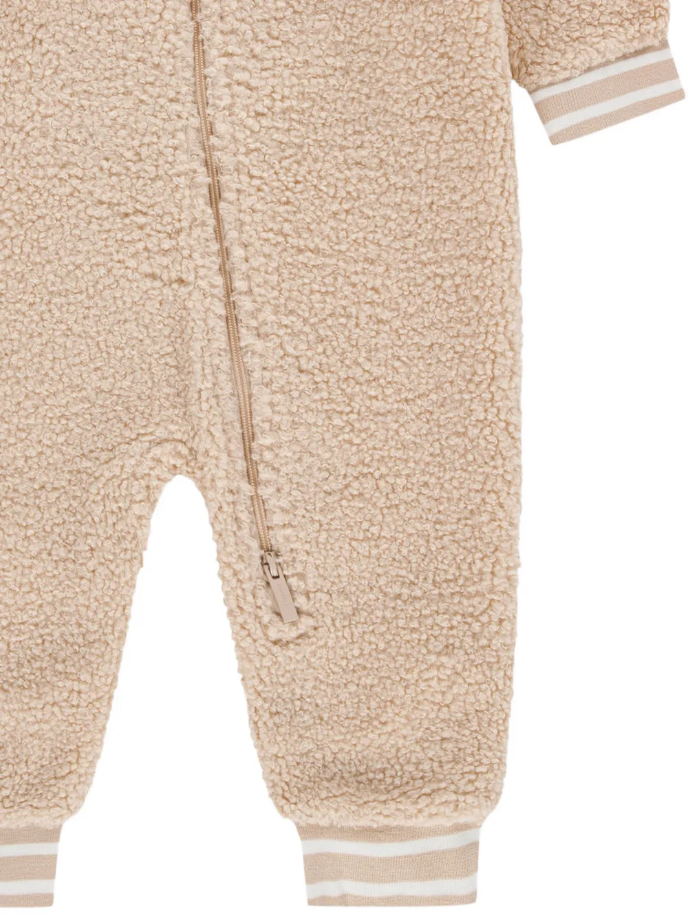 Lacoste Kids Jumpsuit met fleecetextuur en logo-patch Beige