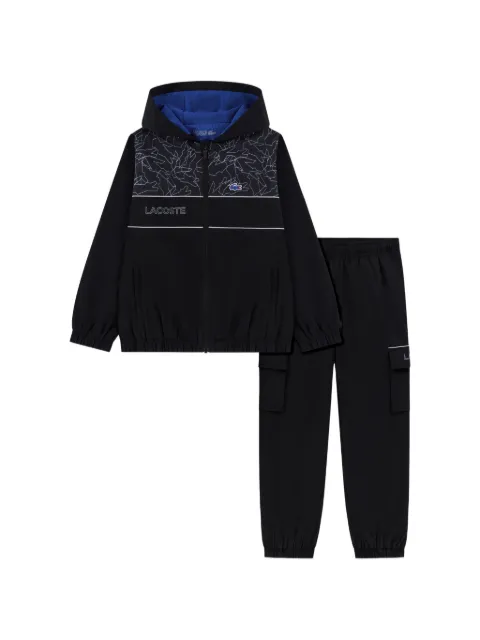 Lacoste Kids logo-patch hooded tracksuit