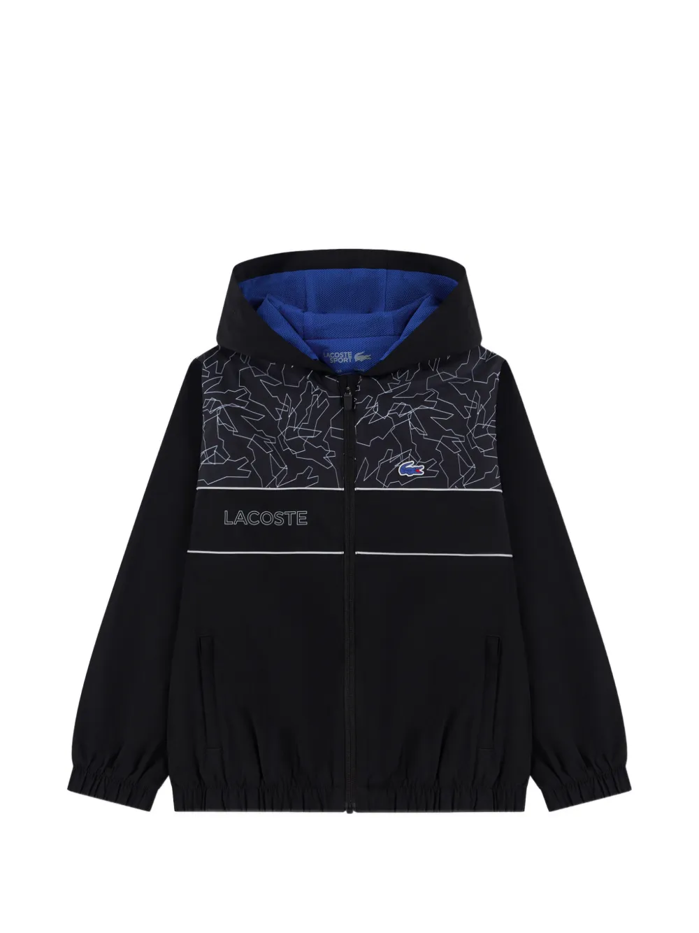 Lacoste Kids logo-patch hooded tracksuit Zwart