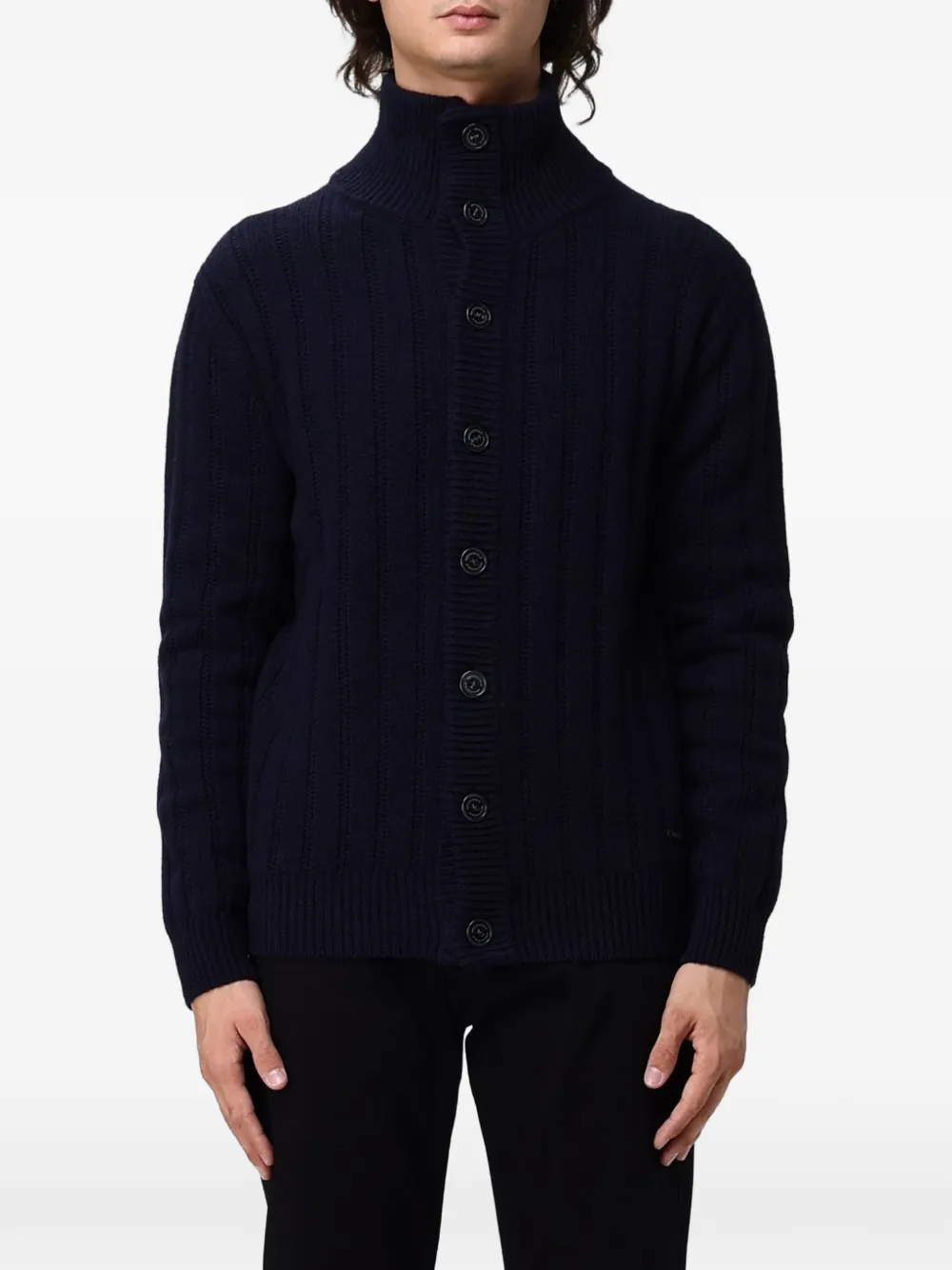 BROOKSFIELD ribbed-knit wool cardigan