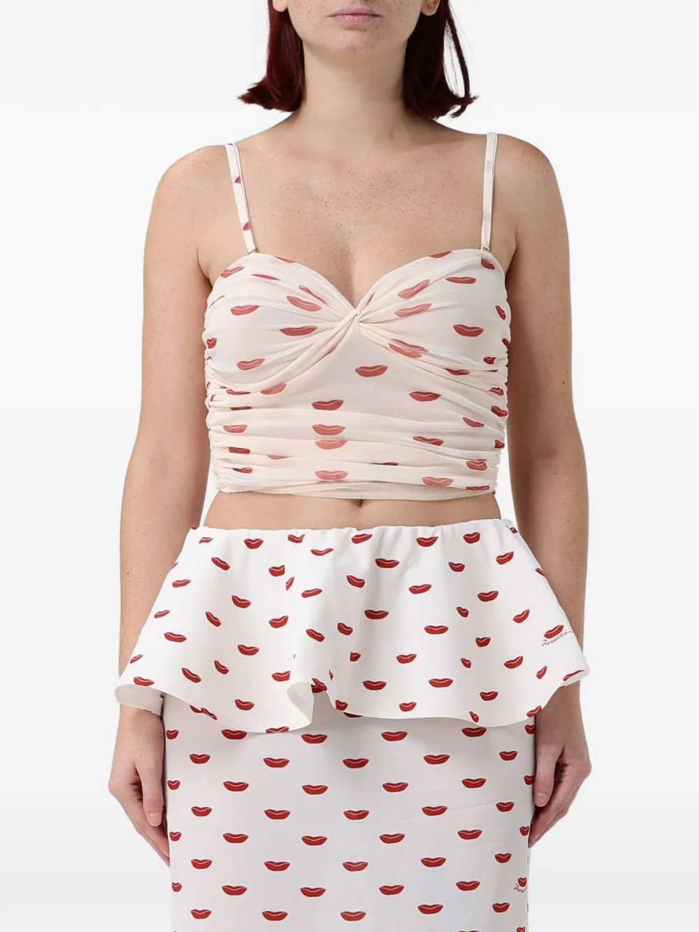 Fiorucci lips-print bandeau top
