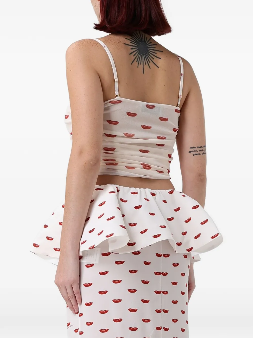 Fiorucci Bandeau top met lippen-print Rood