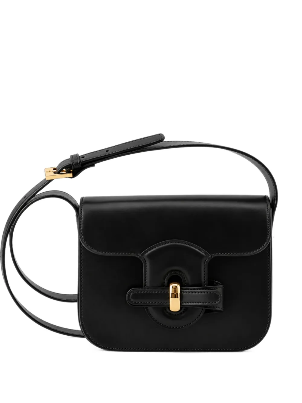 Gherardini Bella turn-lock leather shoulder bag - Schwarz
