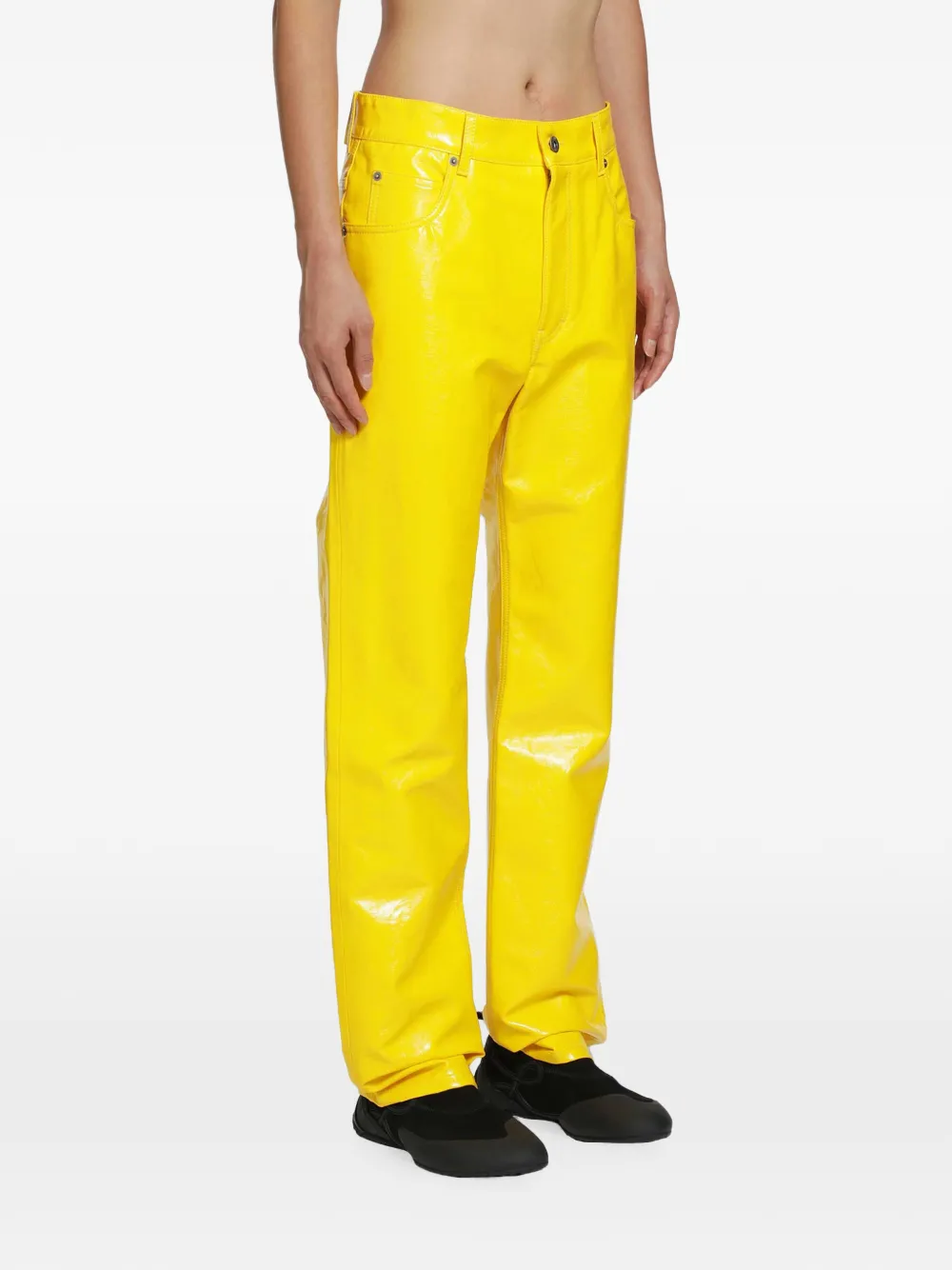 LOEWE Broek met rechte pijpen en glanzend effect Geel