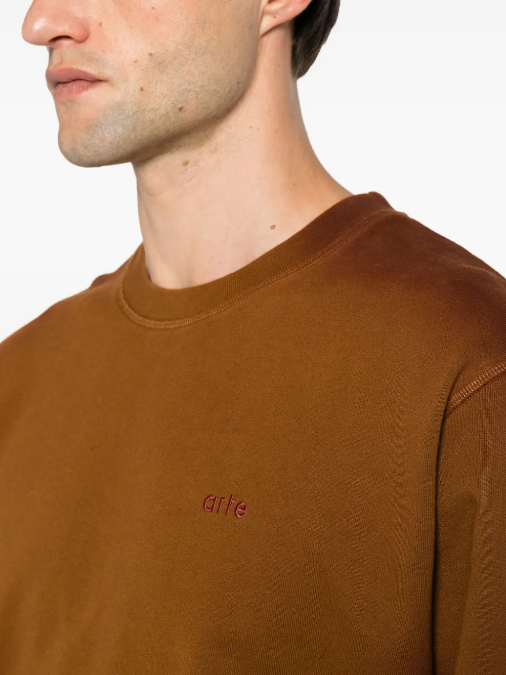 Arte Antwerp Sweater met borduurwerk en kleurverloop Bruin