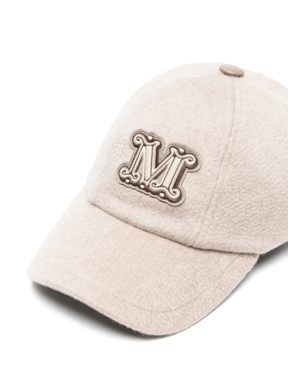 Max Mara cashmere drap baseball cap sand Beige