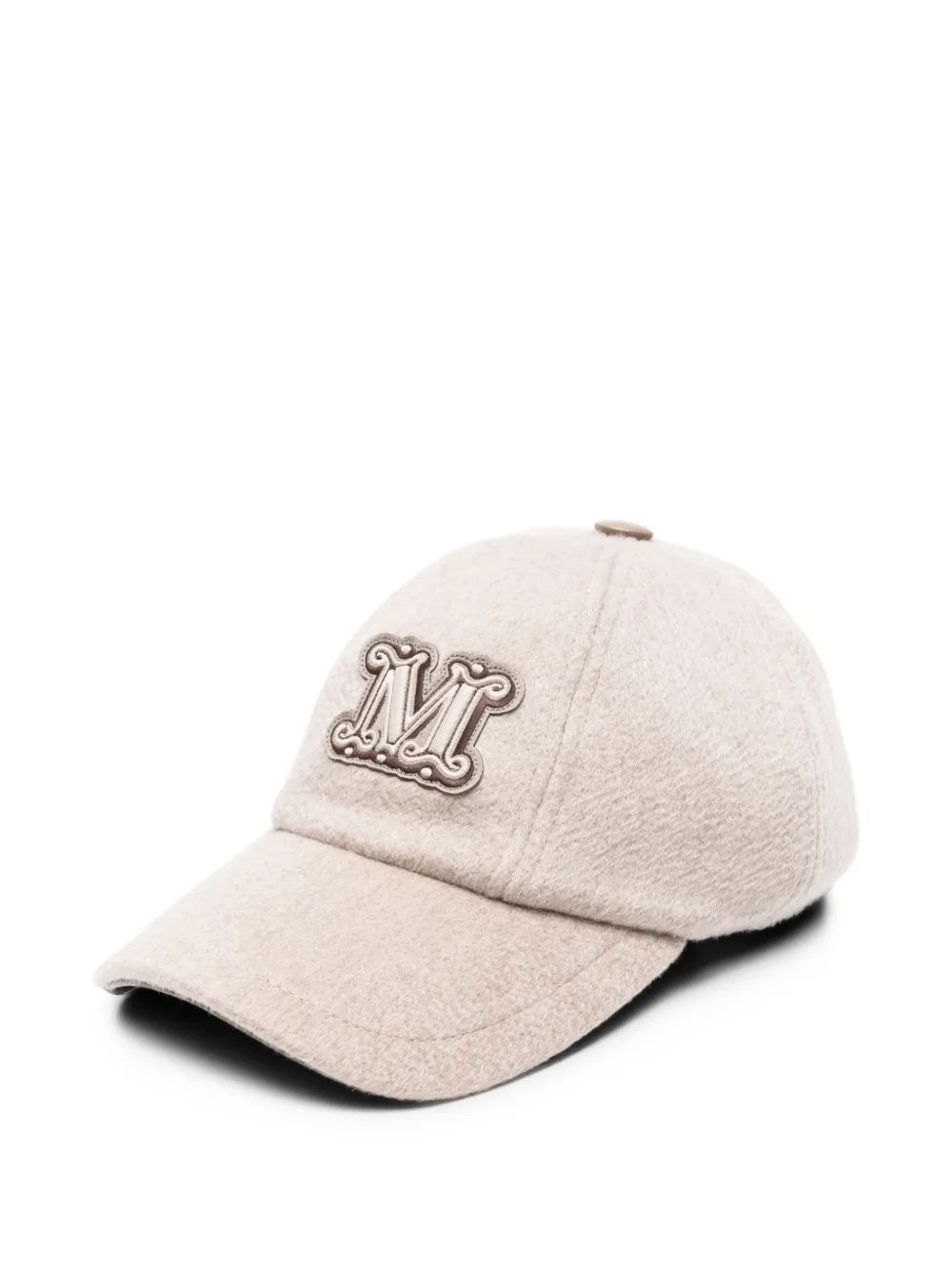 Max Mara cashmere drap baseball cap sand Beige