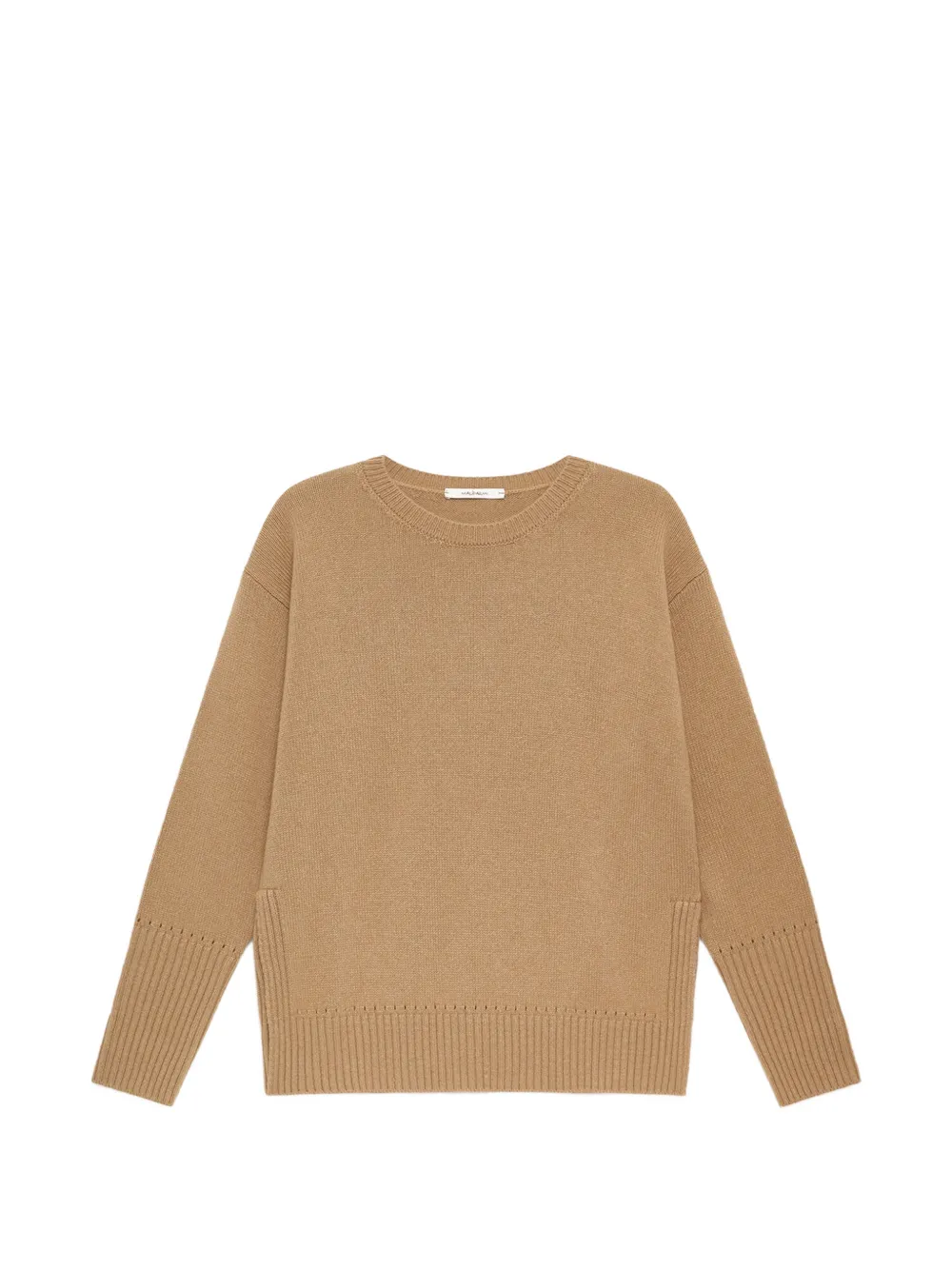 MALIPARMI ribbed-knit crew-neck sweater Beige